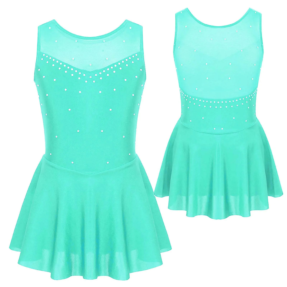 Girls' Lyrical Dance Costume Styles with Rhinestones and Skirted Outfit Options