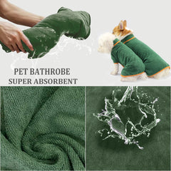 Dog Bathrobe Towel Super Absorbent Dog Drying Coat Adjustable Pet Towel for Large Medium Small Dogs Cats Dog Accessories