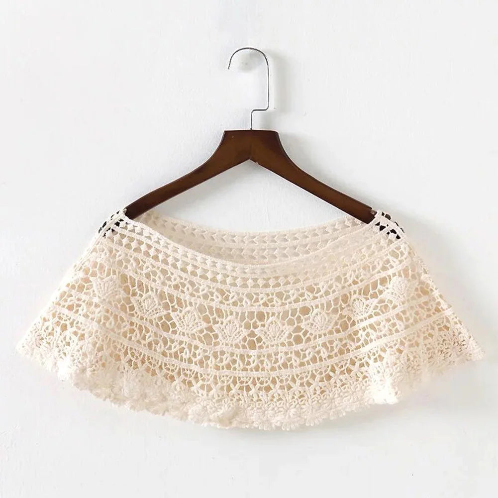 Crochet Lace Capelet for Layering over Dresses and Tops
