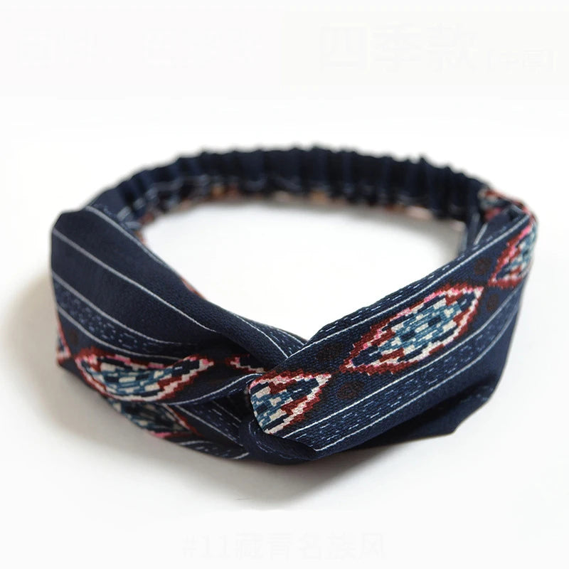Floral Print Twist Front Elastic Headband for Everyday Hair Styling
