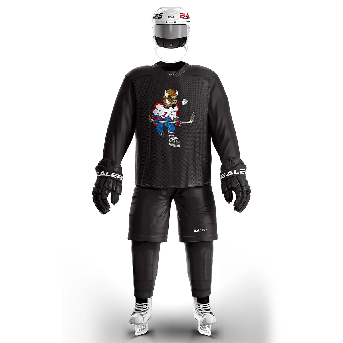 H80 series high-quality light and thin breathable black personalized ice hockey practice jersey & large street shirt-all sizes