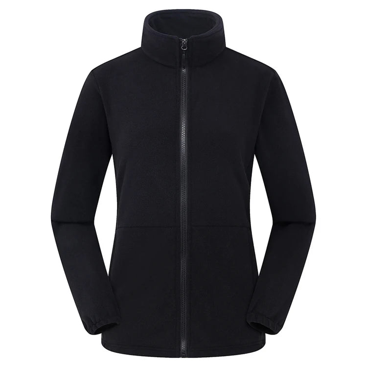 Long Sleeve Full Zip Fleece Outdoor Jacket with Pockets