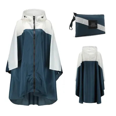 Hooded Printed Poncho for Layering over Tops and Dresses