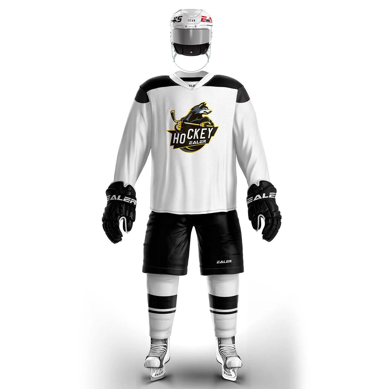 Han Duck high-quality light and thin breathable white personalized ice hockey practice jersey & large street shirt-all sizes