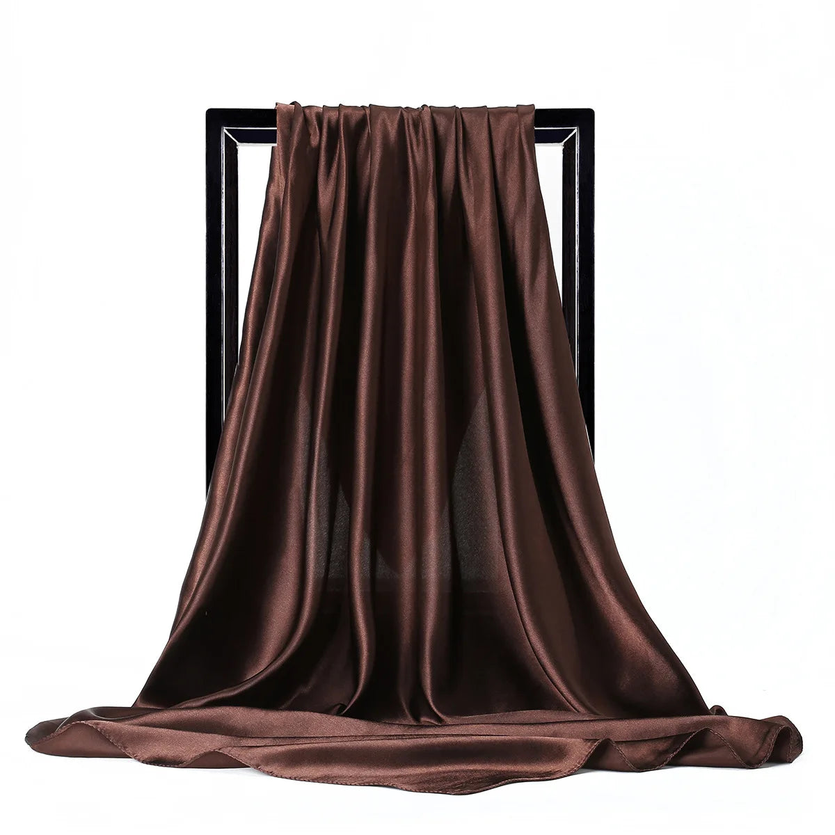 Solid Square Scarf with Smooth Satin Style Finish