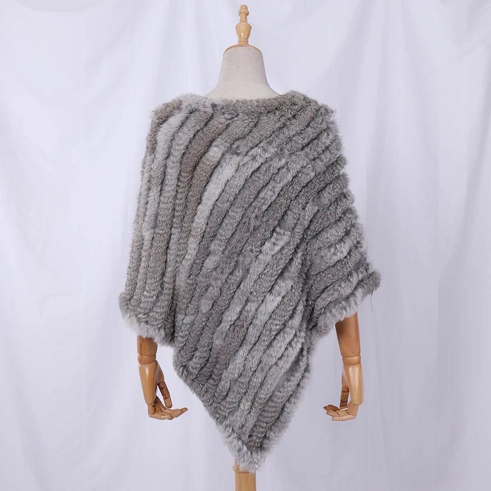 Textured Pointed Hem Poncho for Layering over Outfits