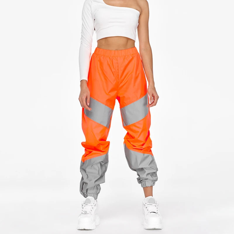 Women's Color Block Joggers with Drawstring Waist and Elastic Cuffs