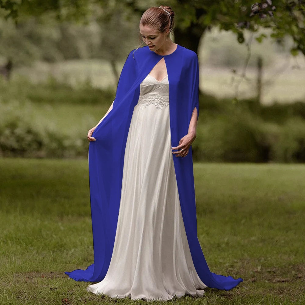 Long Sheer Bridal Cape for Layering over Outfits