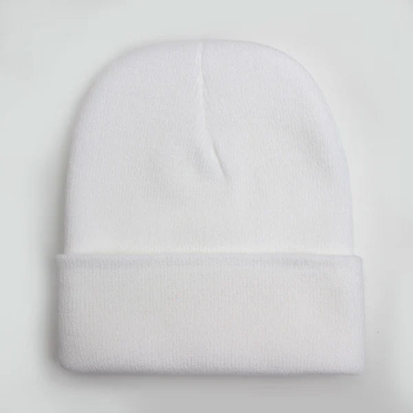 Solid Knit Beanie with Folded Cuff and Color Options