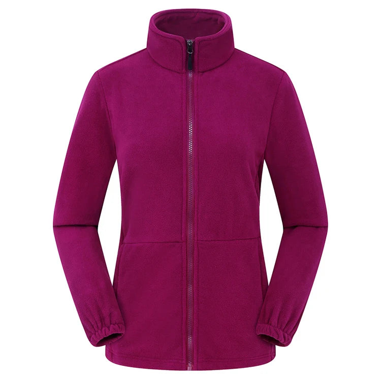 Long Sleeve Full Zip Fleece Outdoor Jacket with Pockets