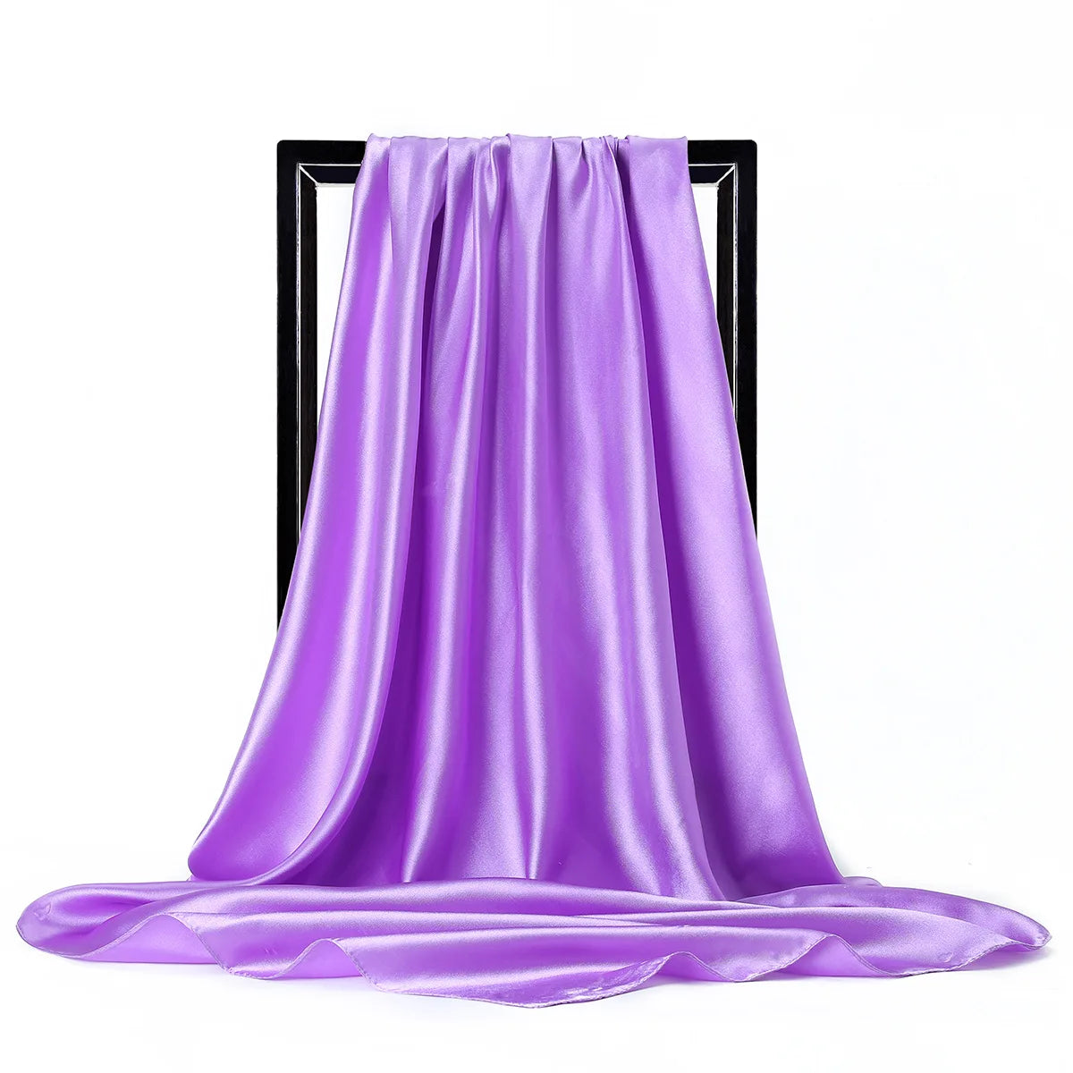 Solid Square Scarf with Smooth Satin Style Finish
