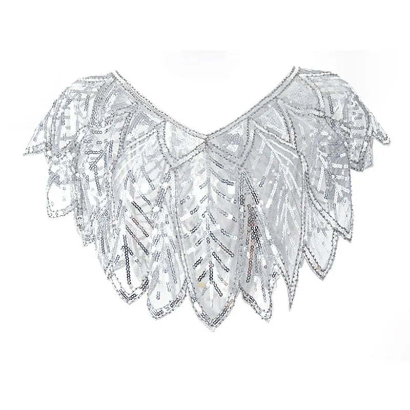 Leaf Sequin Capelet for Layering over Dresses and Tops
