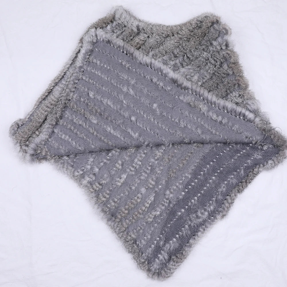 Textured Pointed Hem Poncho for Layering over Outfits