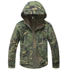 Men Military Tactical Hiking Jacket Outdoor Windproof Fleece Thermal Sport Waterproof Hunting Clothes Hooded Army Camo Outerwear