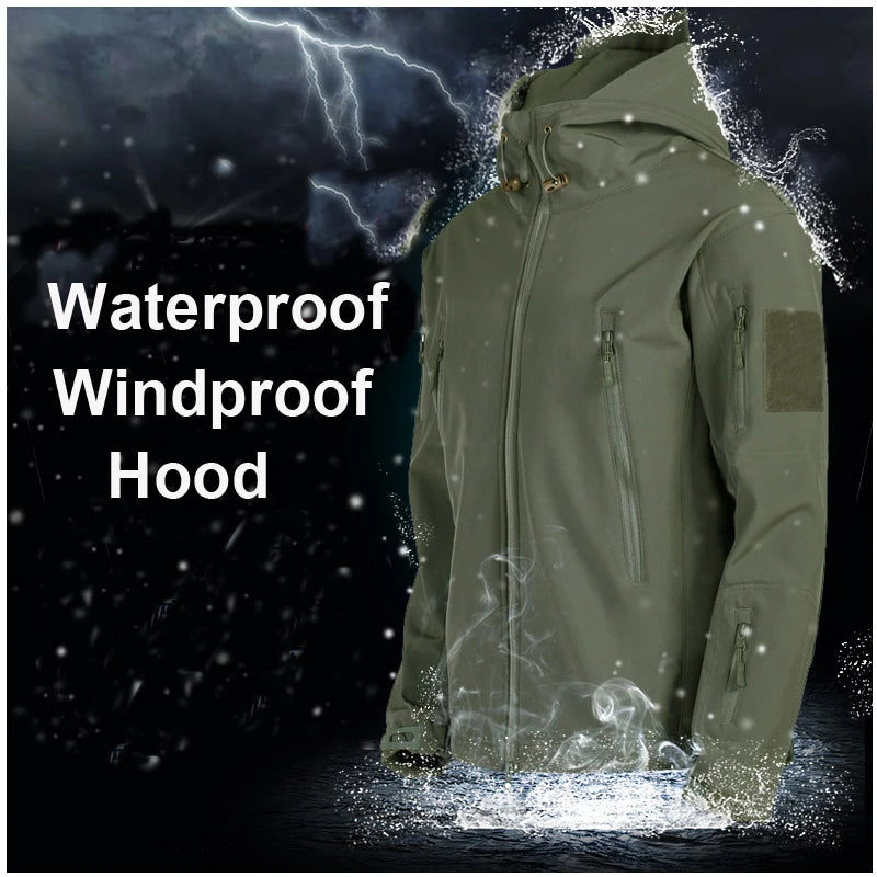 Outdoor Hooded Jacket and Trouser Clothing Set with Style Options
