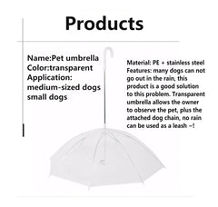 New Pet Umbrella Leash Rainproof Snowproof Dog Umbrella Leash for Small Dogs Adjustable Doggy Umbrella