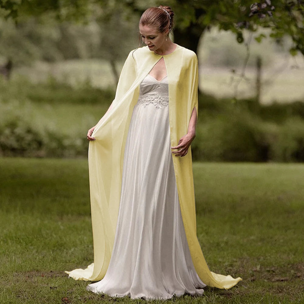 Long Sheer Bridal Cape for Layering over Outfits