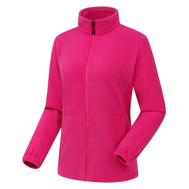 Long Sleeve Full Zip Fleece Outdoor Jacket with Pockets