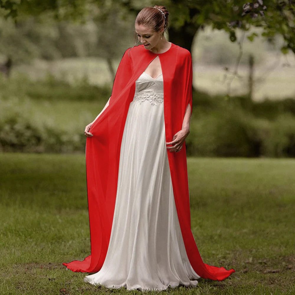 Long Sheer Bridal Cape for Layering over Outfits