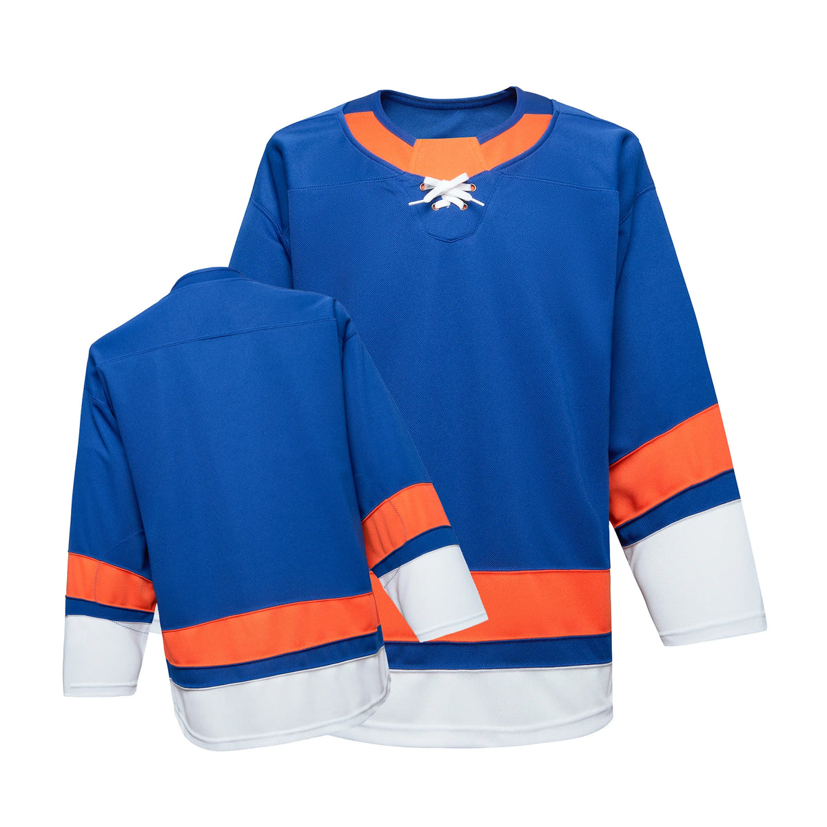 Blank Long Sleeve Ice Hockey Practice Jersey with Contrast Stripes