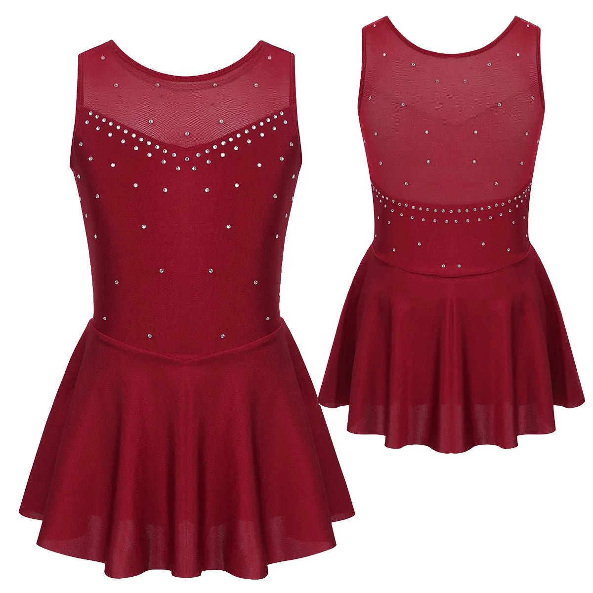 Girls' Lyrical Dance Costume Styles with Rhinestones and Skirted Outfit Options