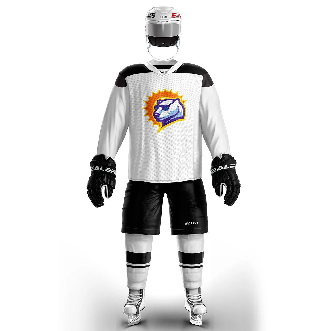 Han Duck high-quality light and thin breathable white personalized ice hockey practice jersey & large street shirt-all sizes