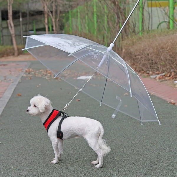 New Pet Umbrella Leash Rainproof Snowproof Dog Umbrella Leash for Small Dogs Adjustable Doggy Umbrella