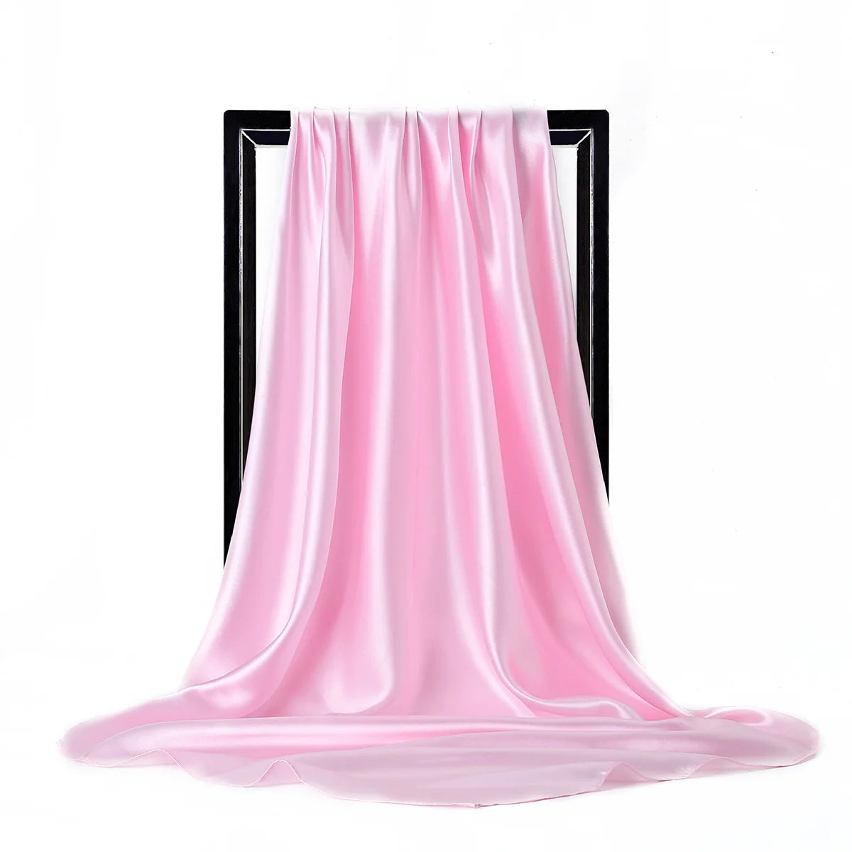Solid Square Scarf with Smooth Satin Style Finish