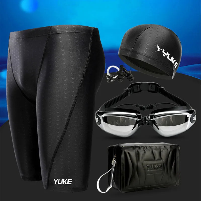 Men's Swimsuit Trunks with Optional Multi-Piece Swimming Accessory Kits for Beach and Pool Wear