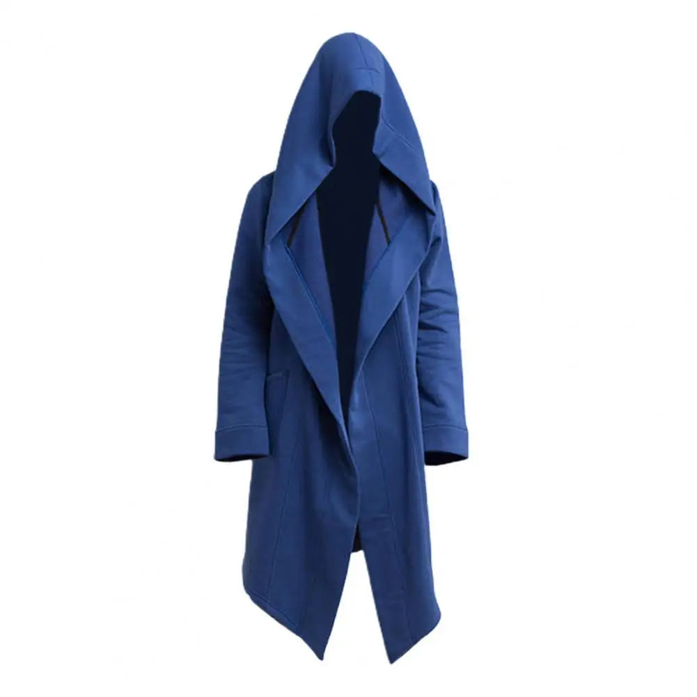 Long Sleeve Hooded Casual Coat with Extended Hem Silhouette