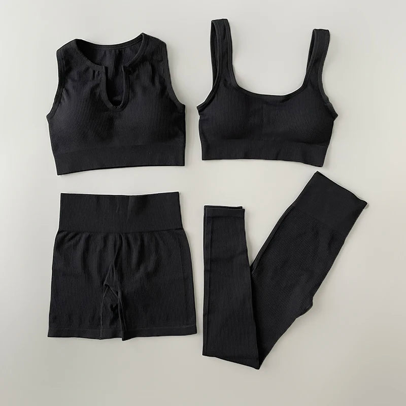 Women's Bra And Variable Bottoms Yoga Set For Workout Outfits