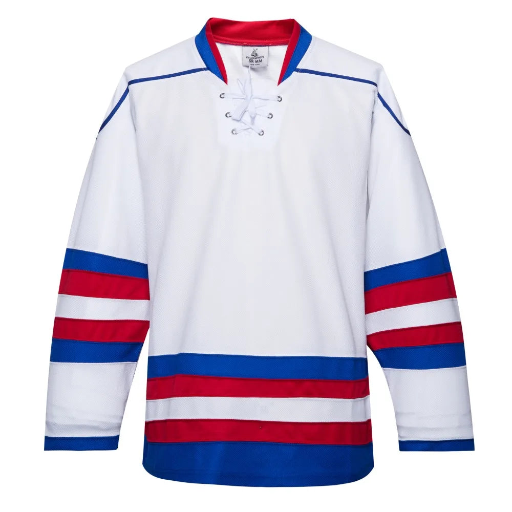 Blank Long Sleeve Ice Hockey Practice Jersey with Contrast Stripes
