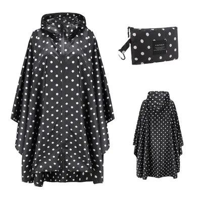 Hooded Printed Poncho for Layering over Tops and Dresses