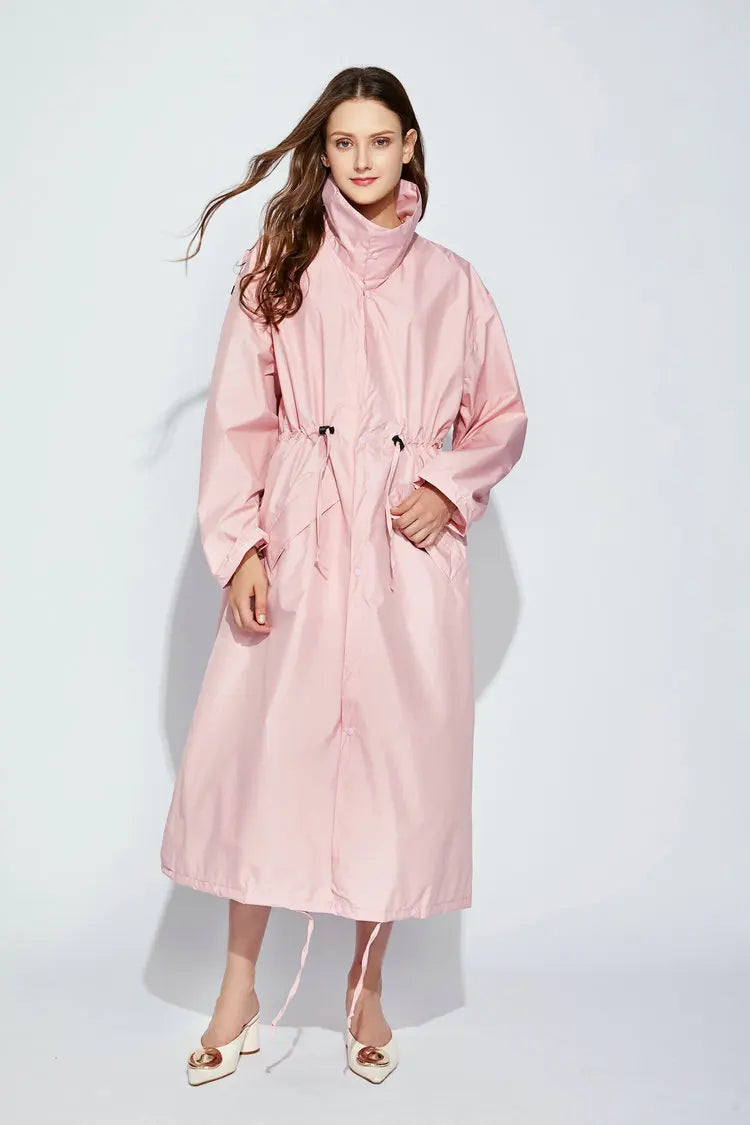 Long Hooded Front Opening Jacket for Layering over Outfits