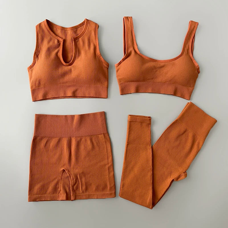 Women's Bra And Variable Bottoms Yoga Set For Workout Outfits