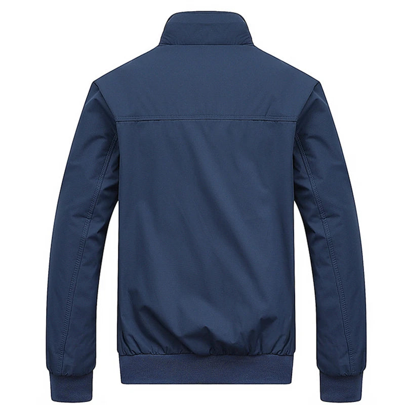 Men's Solid Zip-Front Bomber Jacket