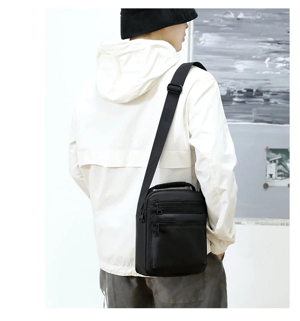 Man Classic Messenger Bag Men's Multifunction Shoulder Sling Pack Nylon Business Crossbody Flap Male Simple Handbags