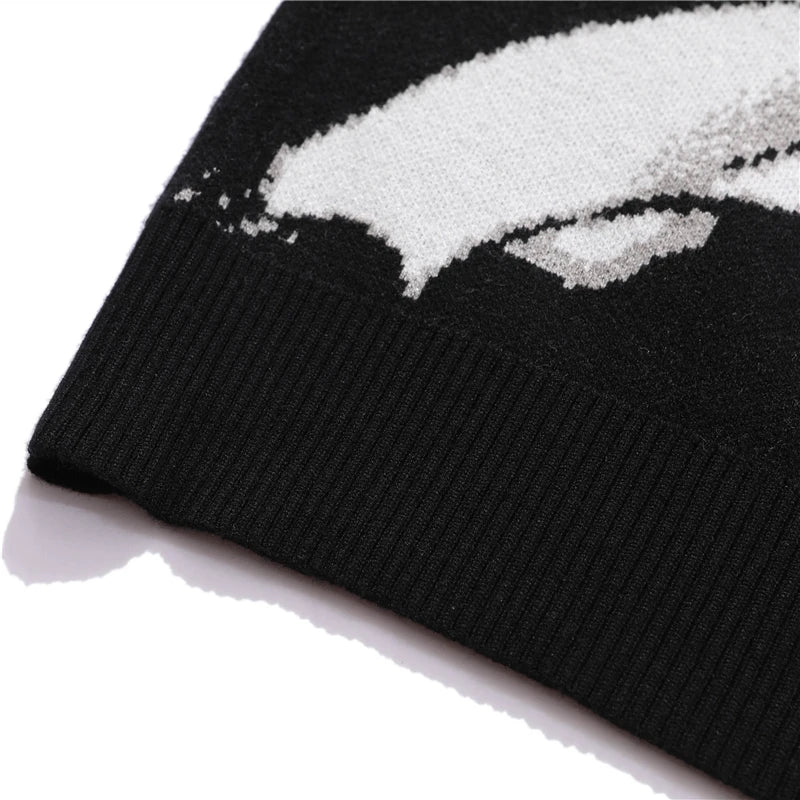 Men's Anime Graphic Crew Neck Knit Sweater