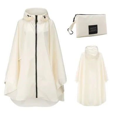 Hooded Printed Poncho for Layering over Tops and Dresses