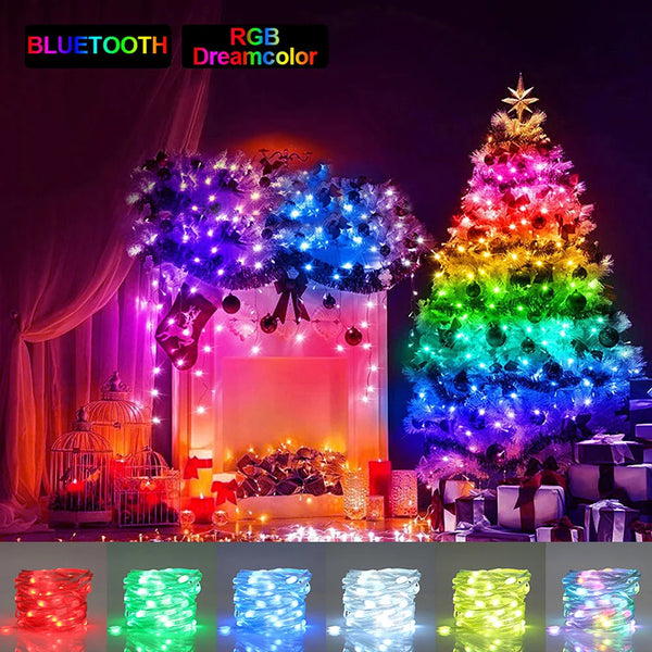 IP67 Smart Light Garland LED String Lights Bluetooth Fairy Lights Music Sync Christmas Lights Waterproof Lamp Wedding Decoration
