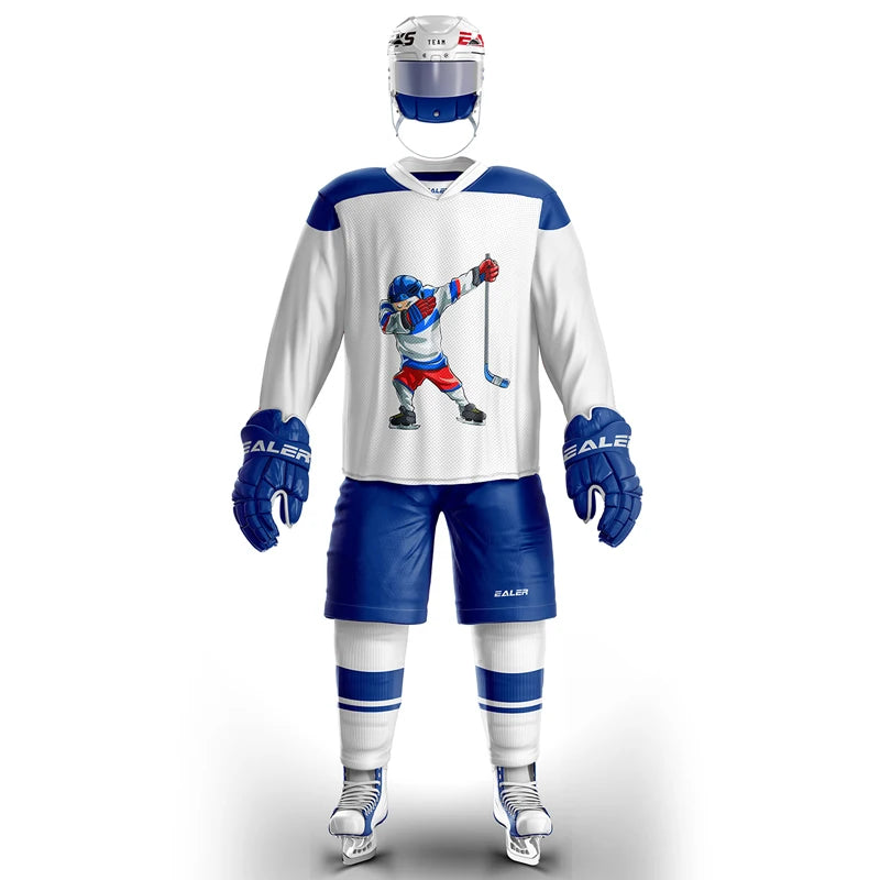 Han Duck high-quality light and thin breathable white personalized ice hockey practice jersey & large street shirt-all sizes