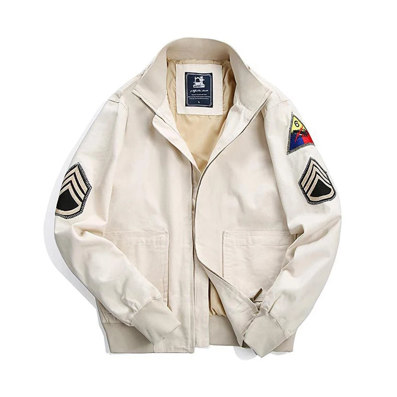 Fury Brad Pitt WW2 US Army Military Tanker Jackets Khaki Cotton Field Combat Outwear Uniforms Spring Autumn Lightweight Coats