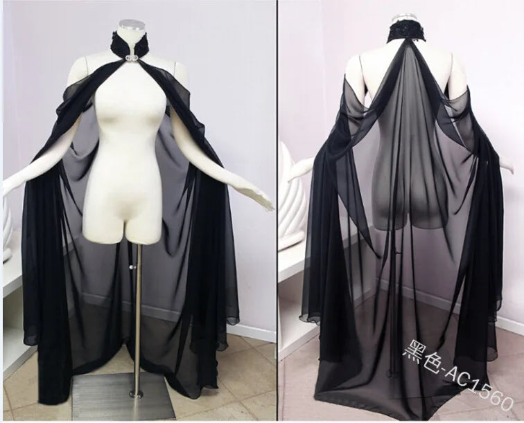 Long Hooded Velvet Cape for Layering over Outfits