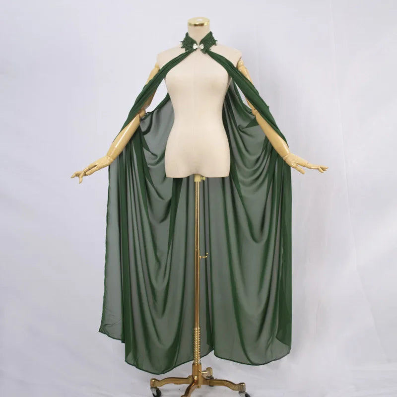 Long Hooded Velvet Cape for Layering over Outfits