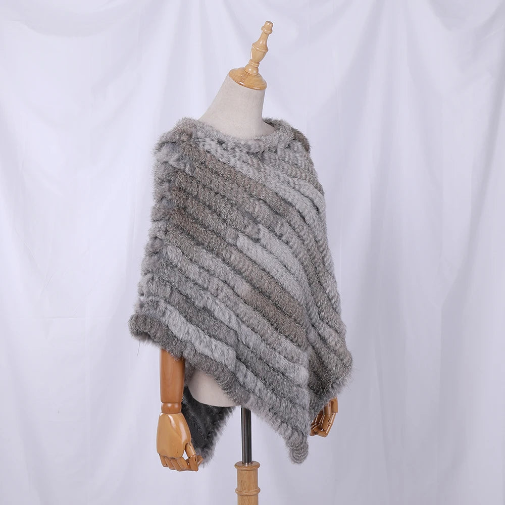 Textured Pointed Hem Poncho for Layering over Outfits