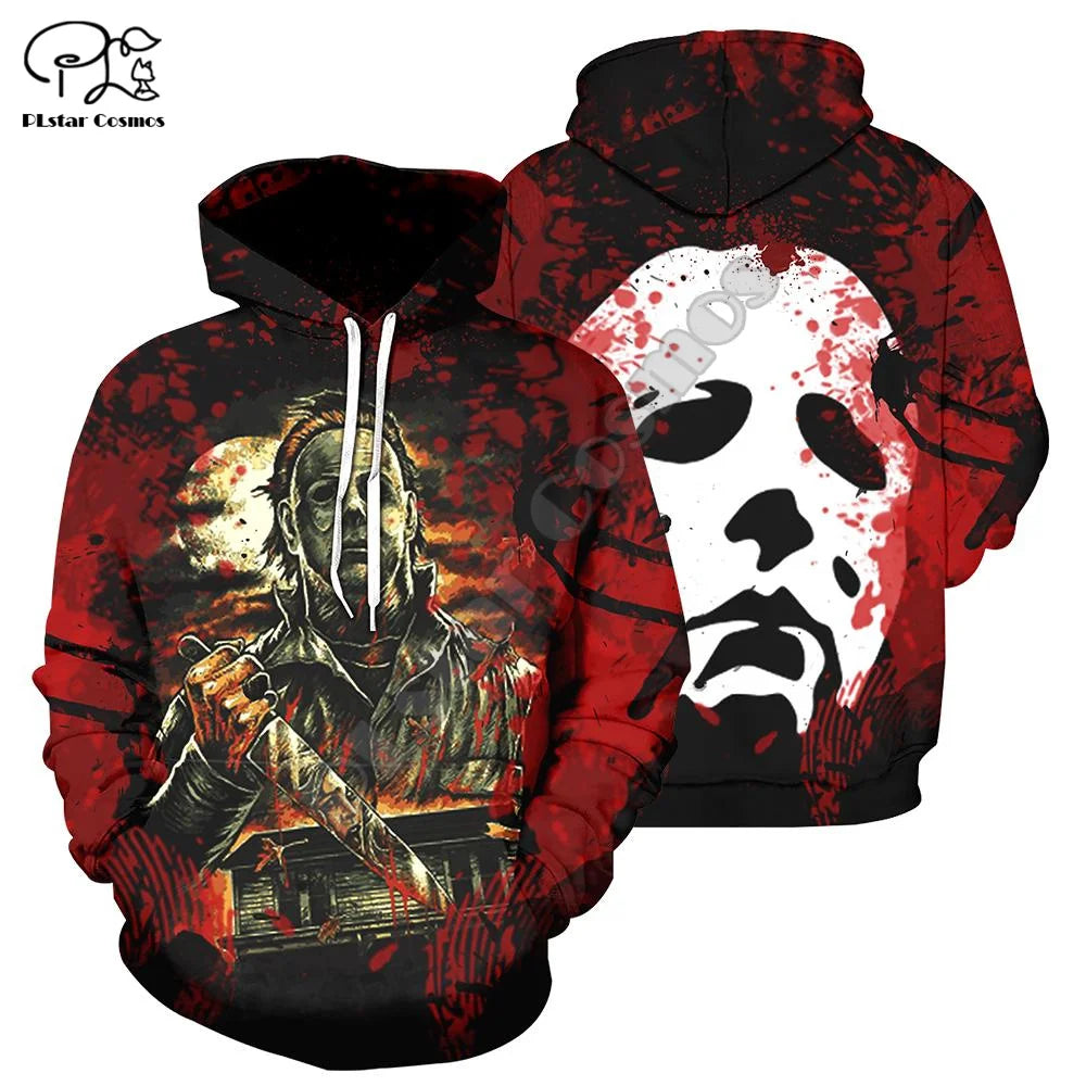 Michael Myers Graphic Long-Sleeve Pullover Hoodie