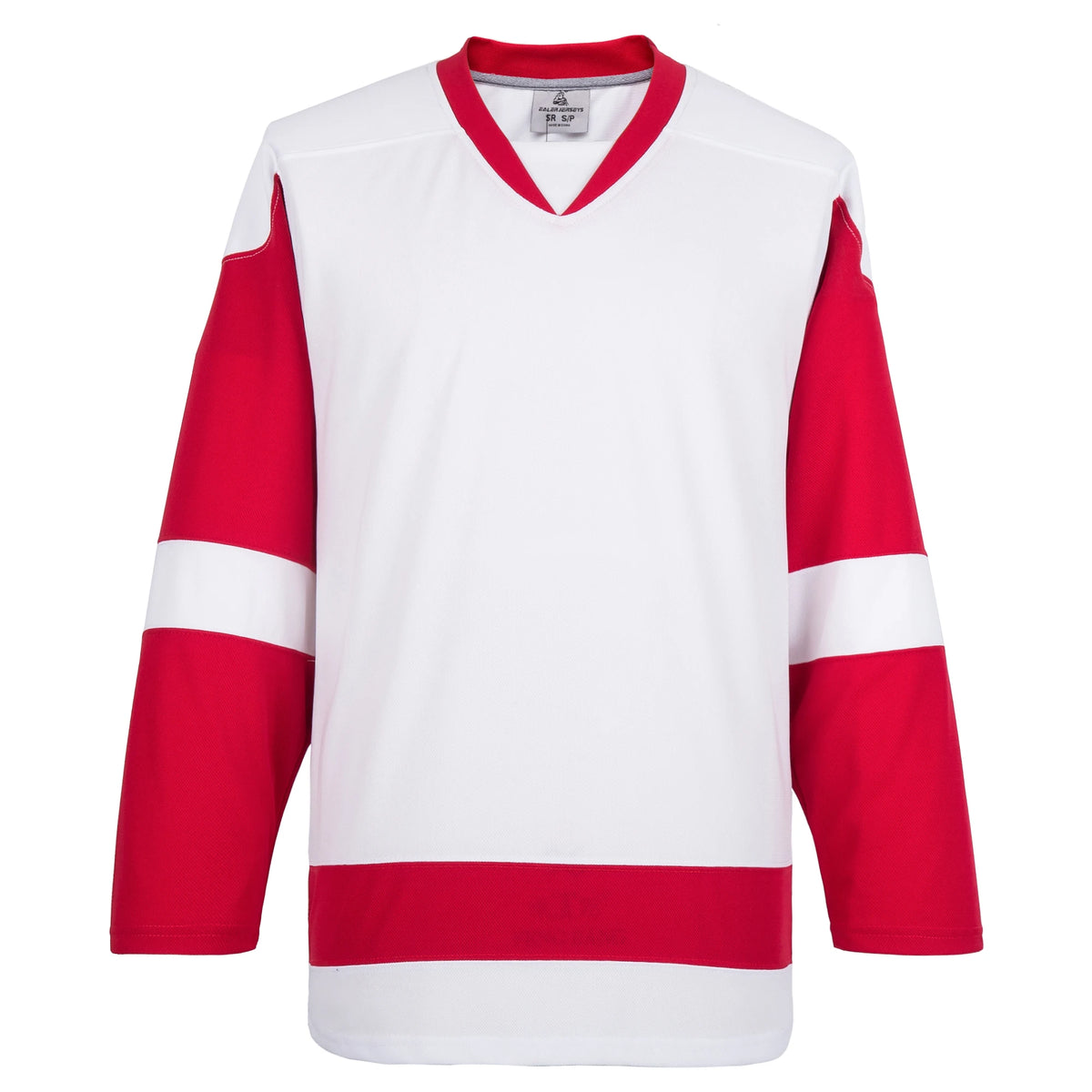 Blank Long Sleeve Ice Hockey Practice Jersey with Contrast Stripes