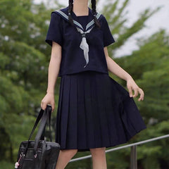 Japanese Korean High School Uniform Girls Sailor Suit Formal Autumn College Outfits Sweet Fashion Jk Sets Long Mid Short Skirt