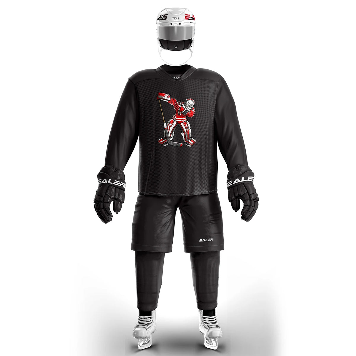 H80 series high-quality light and thin breathable black personalized ice hockey practice jersey & large street shirt-all sizes