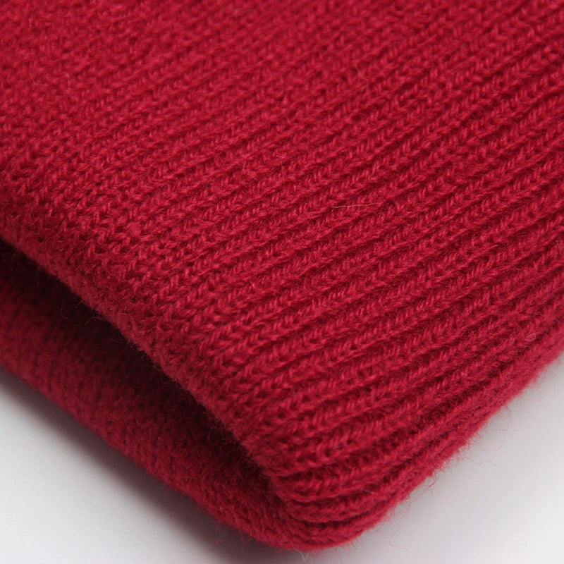 Solid Knit Beanie with Folded Cuff and Color Options